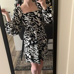 Karl Lagerfeld Animal Print Fit and Flair Dress